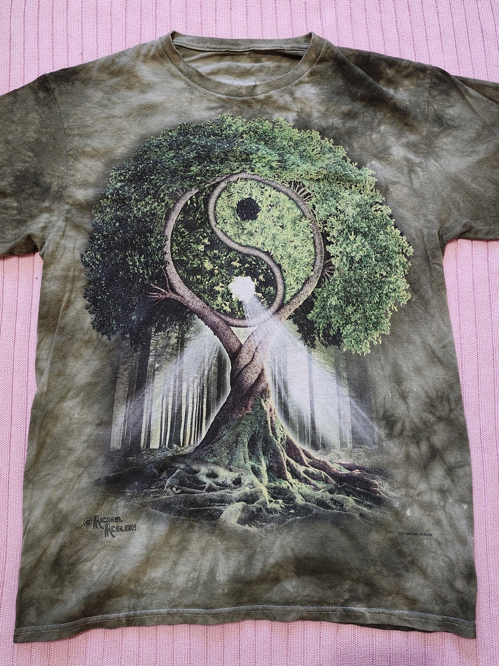 3D Tees By The Mountain "Yin Yang Tree" Adult T-Shirt